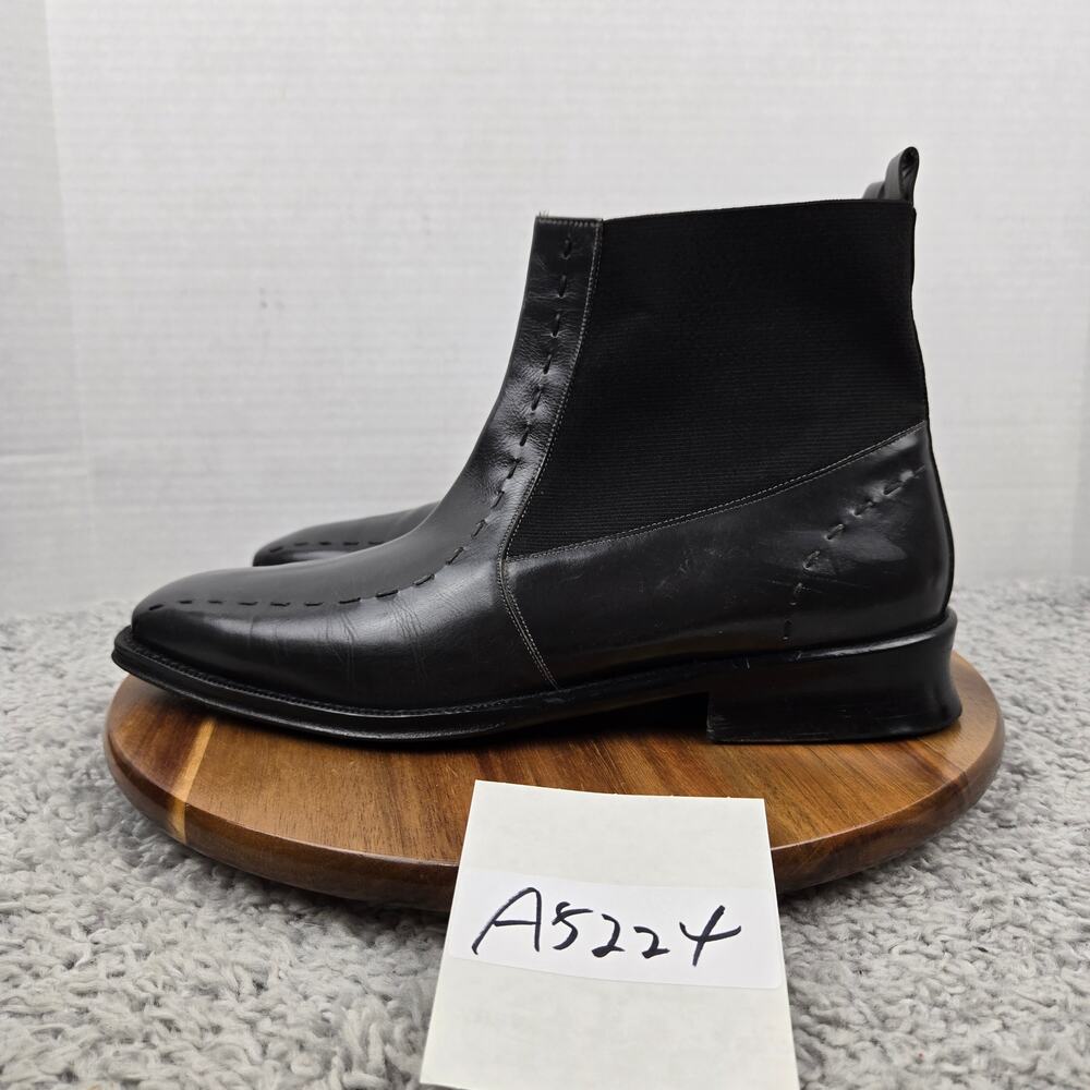 Mezlan Mens 10.5 Viterbo Black Leather Bicycle Toe Casual Lifestyle Chelsea Boot